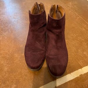 Burgundy booties